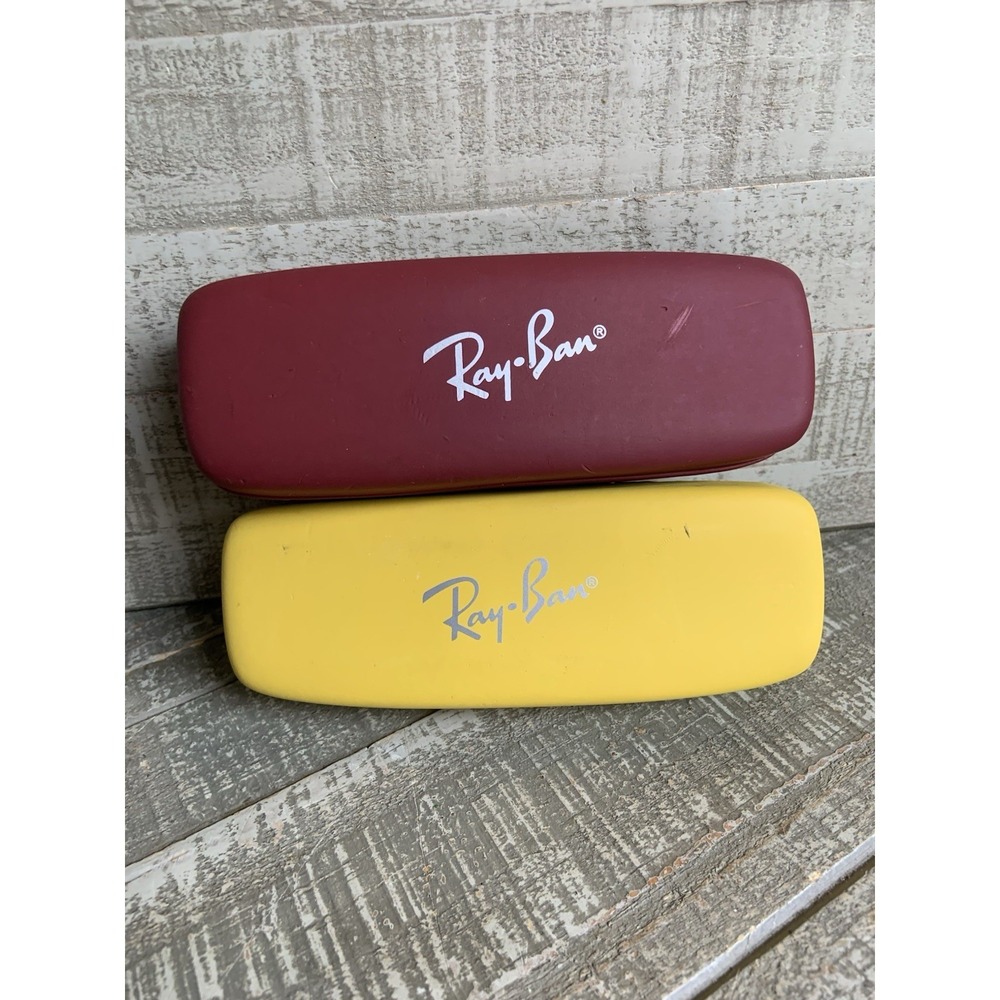 Ray Ban Junior Glasses Case Red Yellow Velvet Lining - CASES ONLY‎ lot Of 2